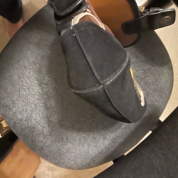 Coach authentic leather, suede and canvas bag length 12 x 2 x 6 handle leather - Picture 15 of 16